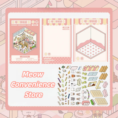 Nostalgic Times 3D Sticker | 2 Cute Miniature Scenes