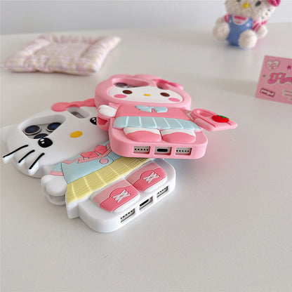 Cute Animal Holding a Bag Silicone Phone Case