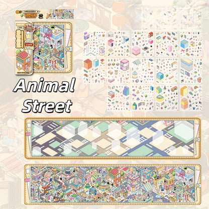 Streetscape 3D Sticker | 2 Cute Miniature Scenes
