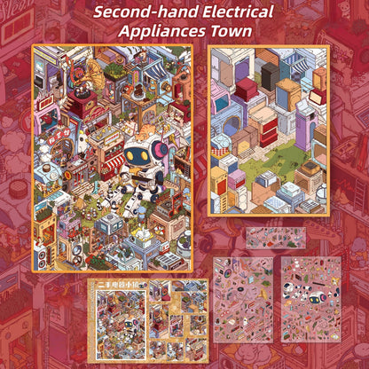 Second-hand Electrical Appliances Town 3D Sticker
