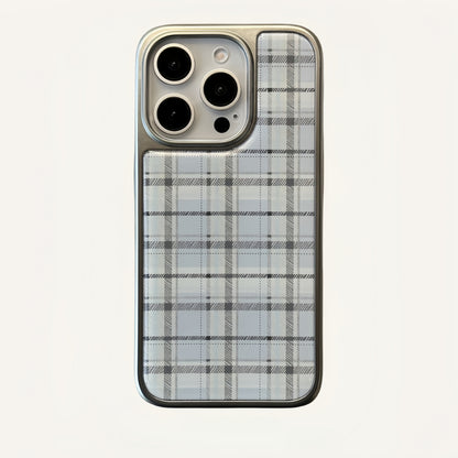 Blue Plaid Acrylic Phone Case