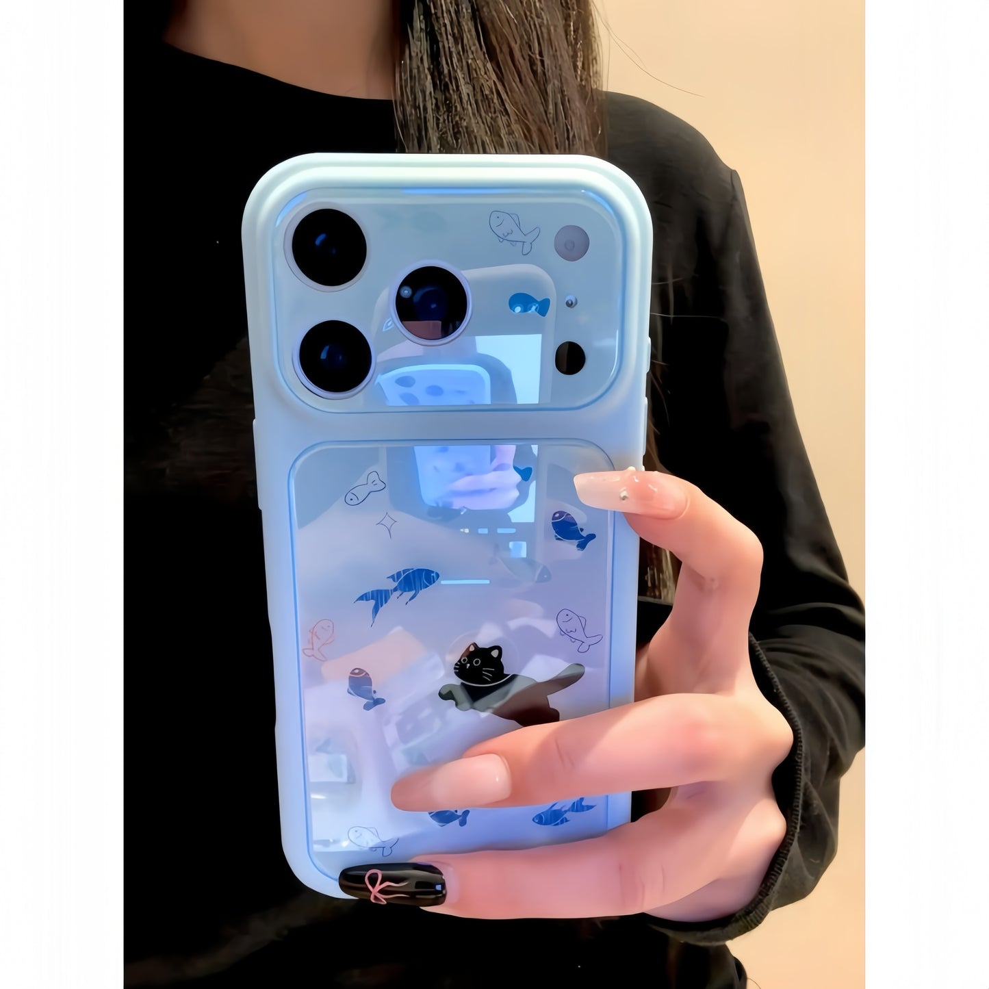 Kitten & Fish School Acrylic Phone Case