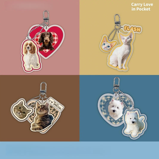 Custom Pet Photo Acrylic Bag Charm Keychain