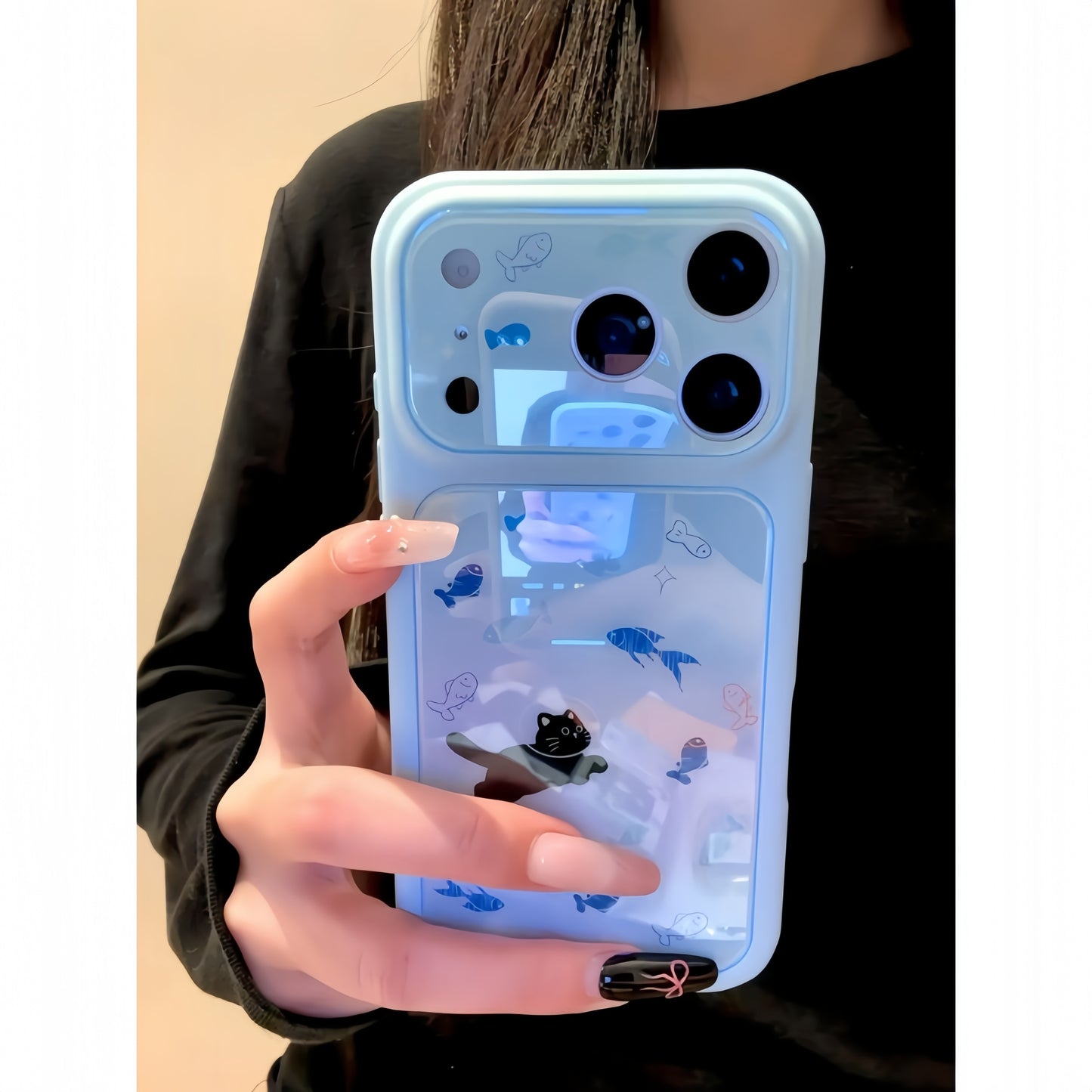 Kitten & Fish School Acrylic Phone Case