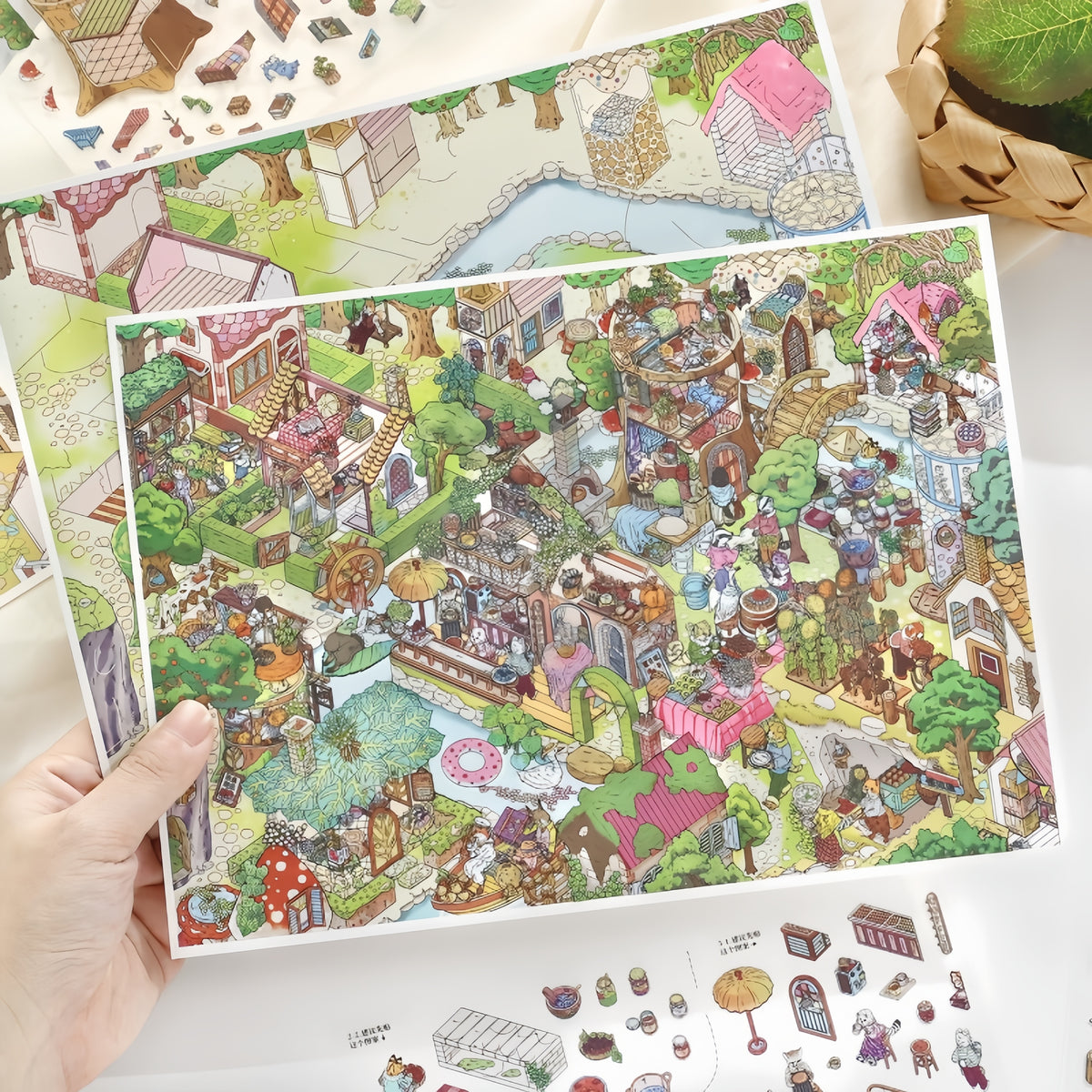 Cosmic Scenes 3D Sticker | 2 Cute Miniature Scenes