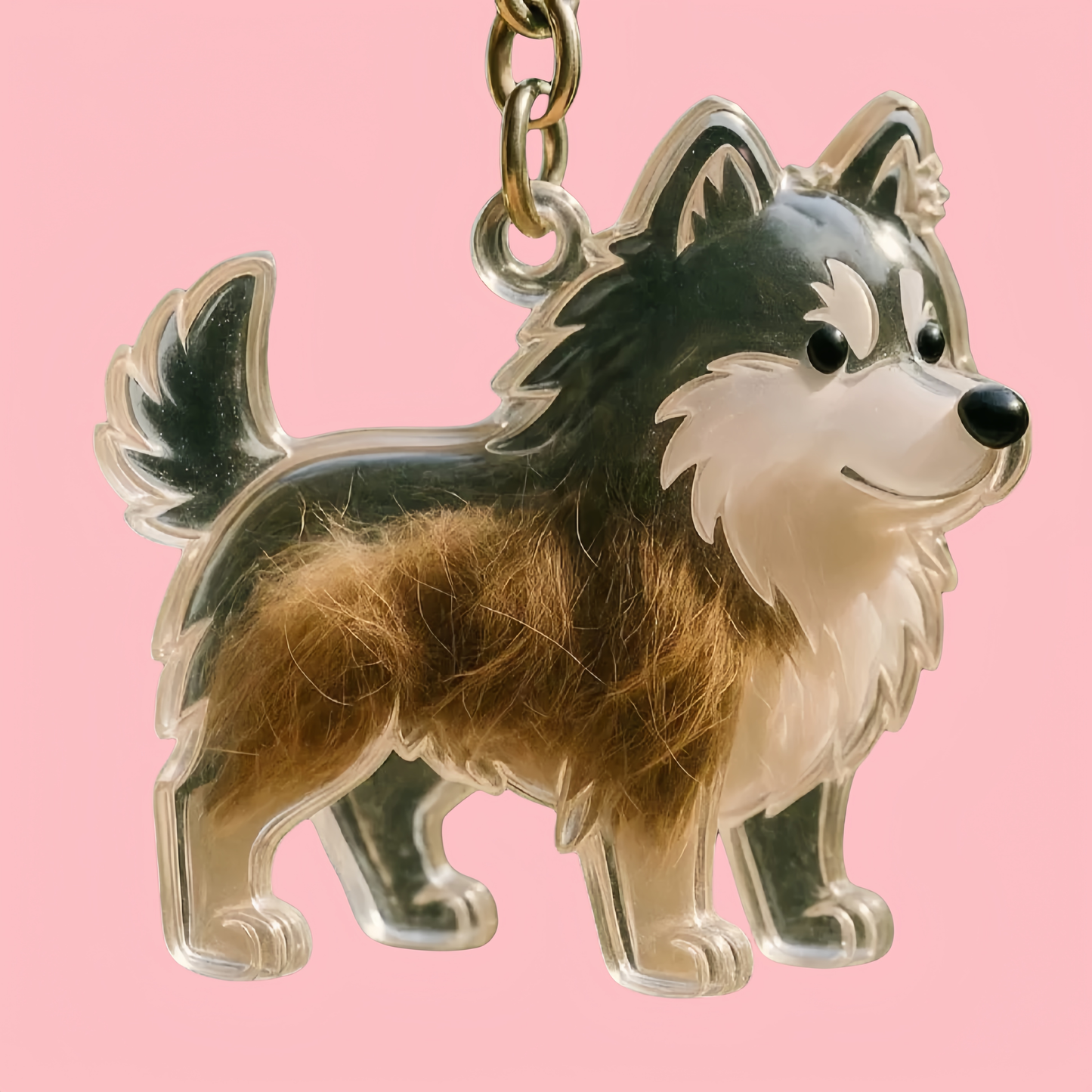 Puppy Kitty Hair Pendant Key Chain