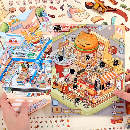 Simulation Management 3D Sticker | 4 Cute Miniature Scenes