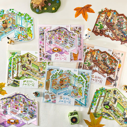 Dreamy Corners 3D Sticker | 4 Cute Miniature Scenes
