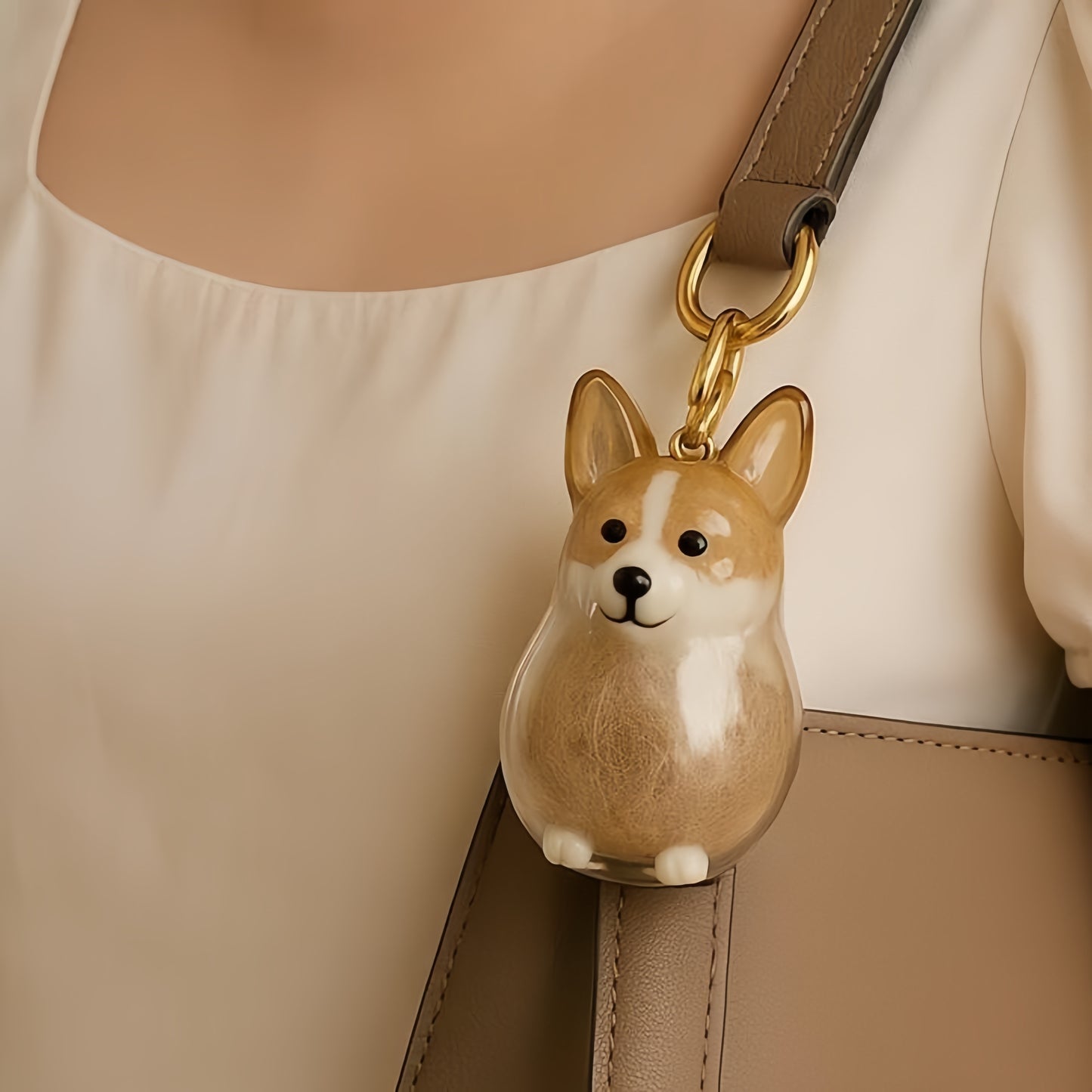 Puppy Kitty Hair Pendant Key Chain