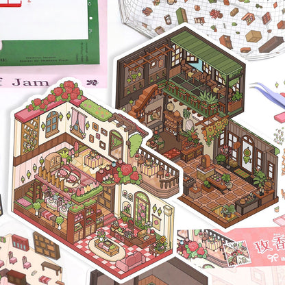 Dream House 3D Sticker | 2 Cute Miniature Scenes