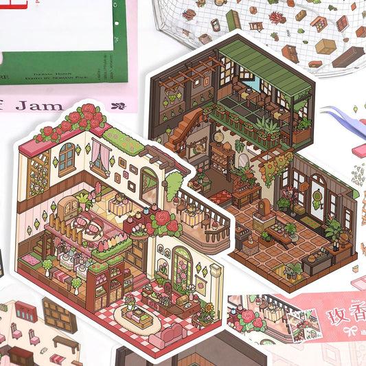 Dream House 3D Sticker | 2 Cute Miniature Scenes