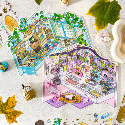 Dreamy Corners 3D Sticker | 4 Cute Miniature Scenes