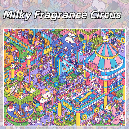 Milky Fragrace Town 3D Sticker | 4 Cute Miniature Scenes