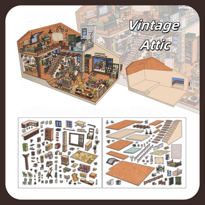 Work Studio 3D Sticker | 4 Cute Miniature Scenes