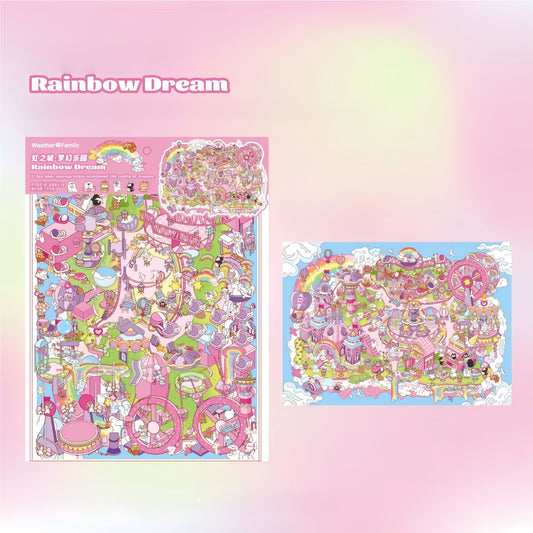 Rainbow Dreamland 3D Sticker（with glitter）
