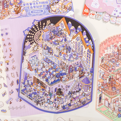 Enchanted Realm  3D Sticker | 3 Cute Miniature Scenes