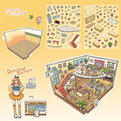 Romantic Corner 3D Sticker | 4 Cute Miniature Scenes