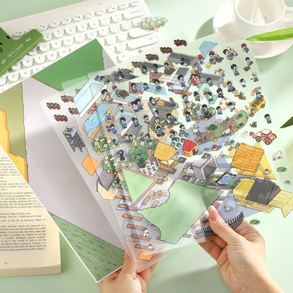 Country Life 3D Sticker | 2 Cute Miniature Scenes