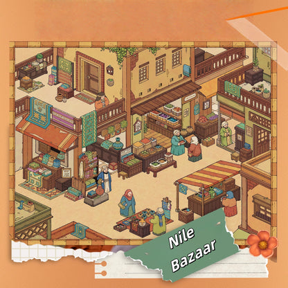 Exotic Bazaar 3D Stickers | 4 Cute Miniature Scenes