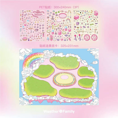 Rainbow Dreamland 3D Sticker（with glitter）