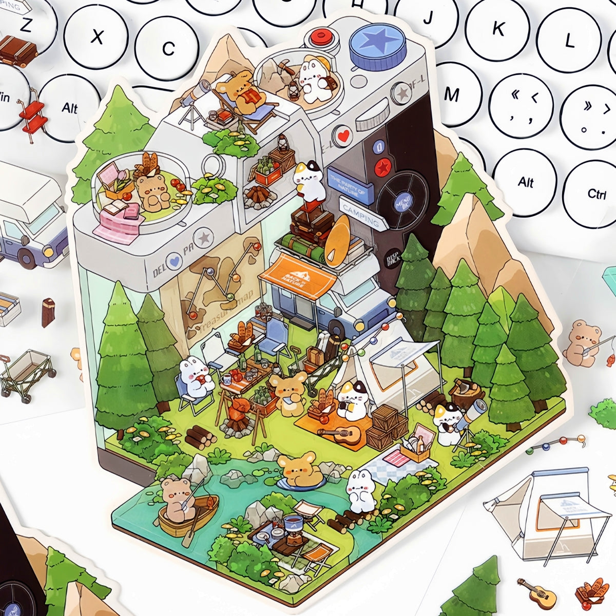 Fairytale Bazaar 3D Sticker | 4 Cute Miniature Sticker