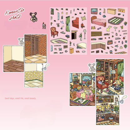Romantic Corner 3D Sticker | 4 Cute Miniature Scenes
