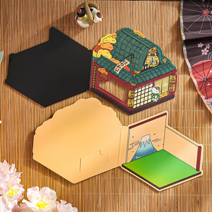 Little Japanese Cottage 3D Sticker Fridge Magnet | 4 Cute Miniature Scenes