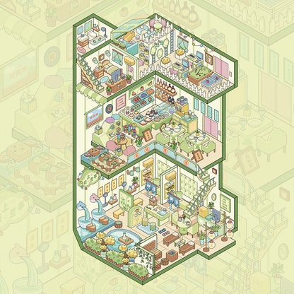 Dream House 3D Sticker | 4 Cute Miniature Scenes
