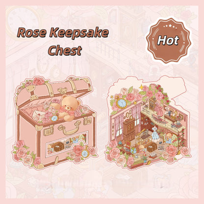 Little Bear's Romantic House 3D Sticker | 4 Cute Miniature Scenes
