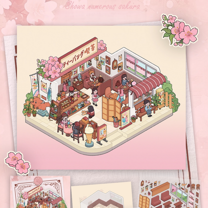 Modern Life  3D Sticker | 5 Cute Miniature Scenes
