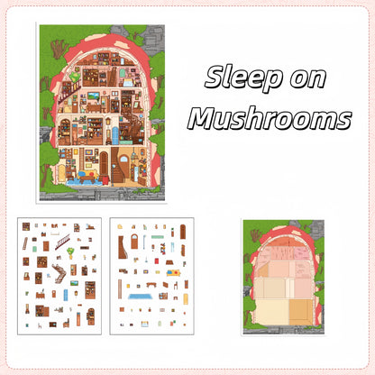 Dream Weavers 3D Sticker | 4 Cute Miniature Scenes