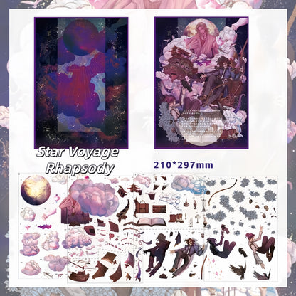 A Hand on the Stars 3D Sticker | 2 Cute Miniature Scenes