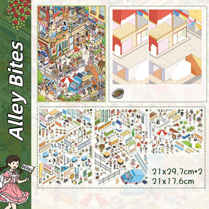 Across the Seasons 3D Sticker | 5 Cute Miniature Scenes