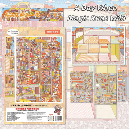 Magic Adventure 3D Sticker | 4 Cute Miniature Scenes