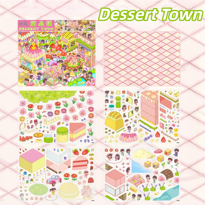 Mega Streetscape 3D Sticker | 8 Cute Miniature Scenes