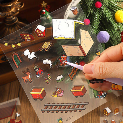 Celebrate the Festival 3D Sticker | 4 Cute Miniature Scenes