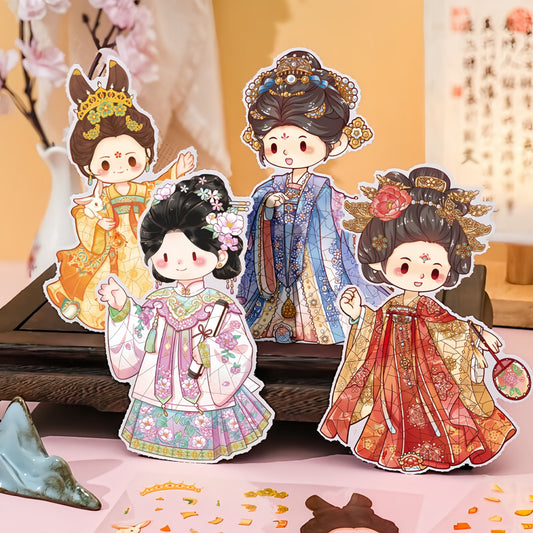 Chinese Costume Restoration 3D Sticker | 4 Cute Miniature Scenes