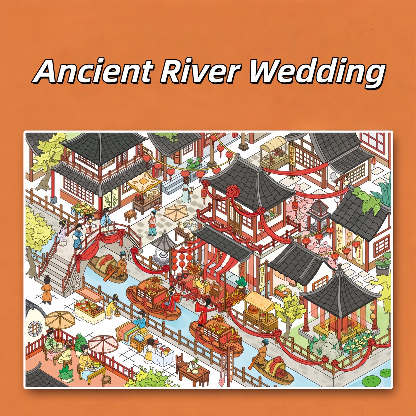 Grand Wedding 3D Sticker | 4 Cute Miniature Scenes