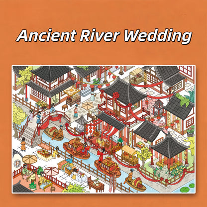 Grand Wedding 3D Sticker | 4 Cute Miniature Scenes
