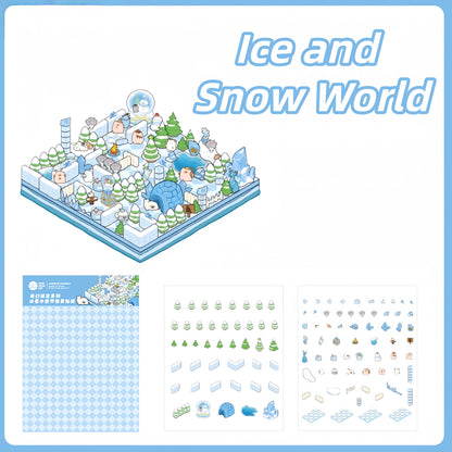 Fantasy Maze 3D Sticker | 4 Cute Miniature Scenes