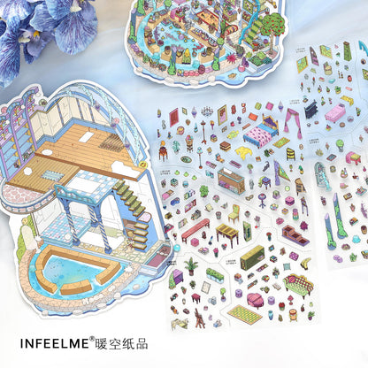 Atlas of the Forgotten 3D Sticker | 4 Cute Miniature Scenes