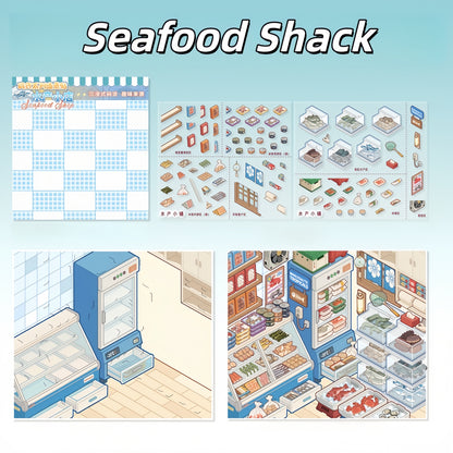 Shelf Display 3D Sticker | 4 Cute Miniature Scenes