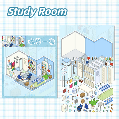 A Warm Family 3D Sticker | 5 Cute Miniature Scenes