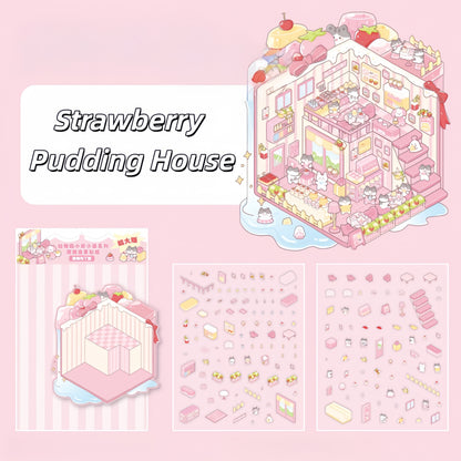 Animal Dessert Shop 3D Sticker | 3 Cute Miniature Scene