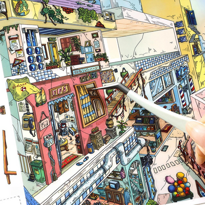 Fantastic Street 3D Sticker | 2 Cute Miniature Scenes