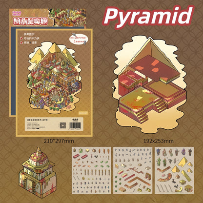 Micro Horror 3D Sticker | 4 Cute Miniature Scenes