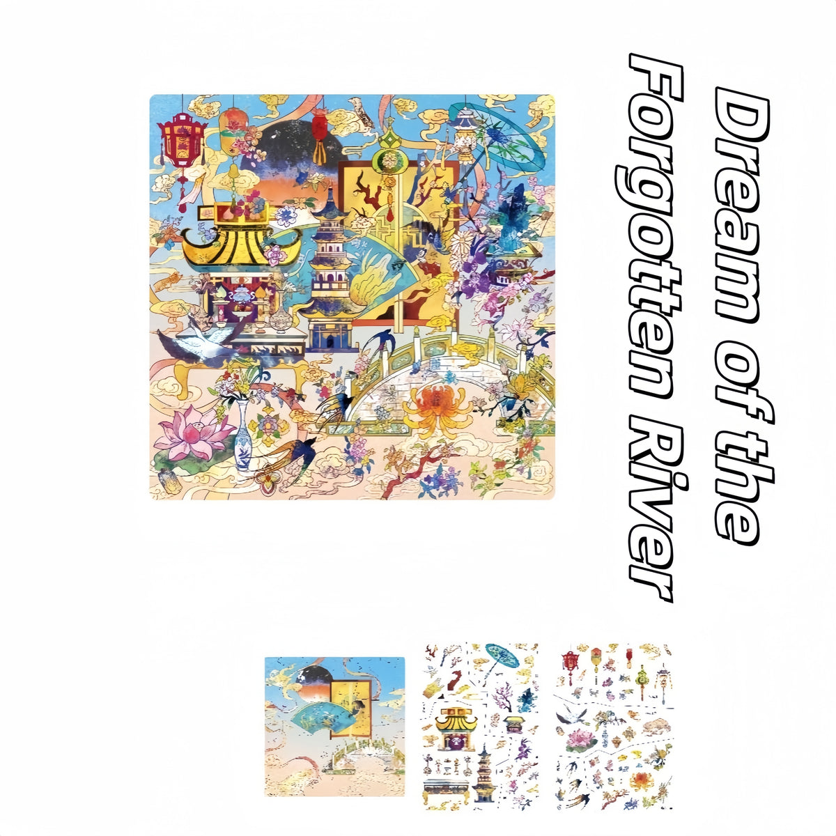Zhongyuan Festival Series 3D Sticker | 2 Cute Miniature Scenes