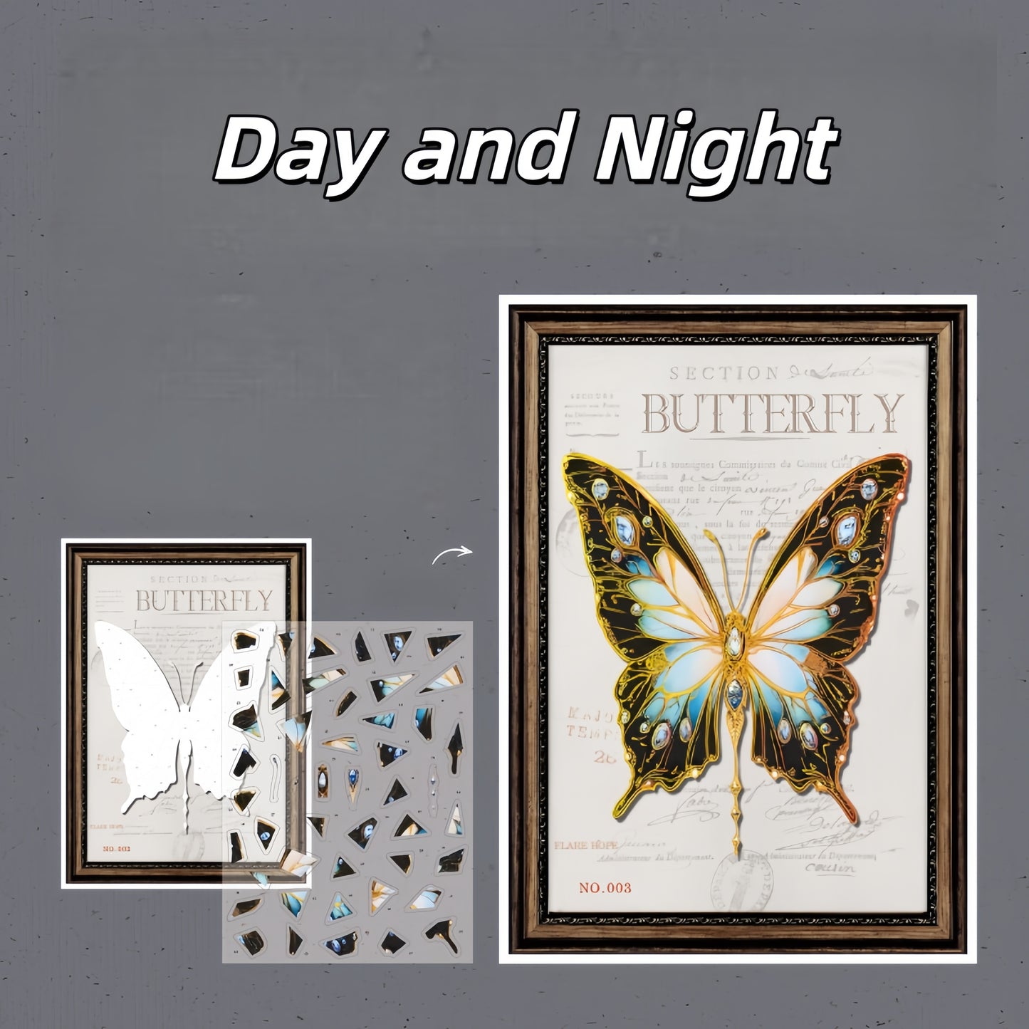 Exquisite Butterfly 3D Sticker | 4 Cute Miniature Scene