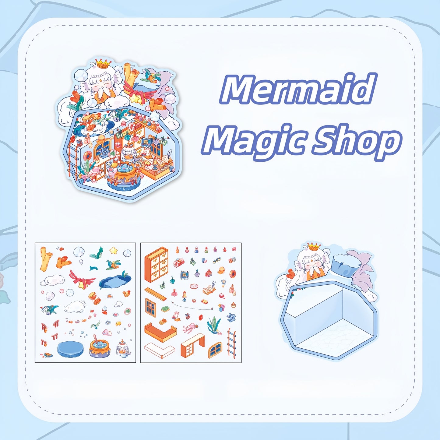 Rainbow Planet 3D Sticker | 4 Cute Miniature Scenes