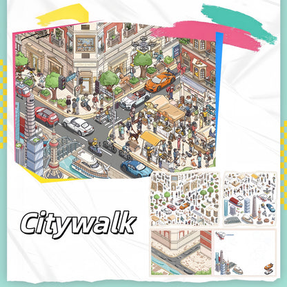 Market Hours 3D Sticker | 3 Cute Miniature Scenes